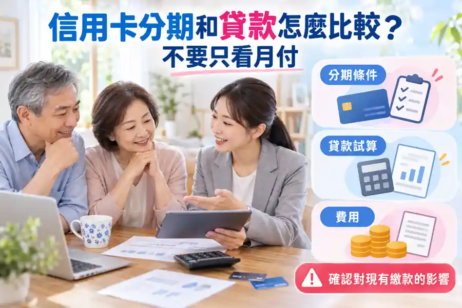 信用卡分期和貸款怎麼比較?不要只看月付主題示意